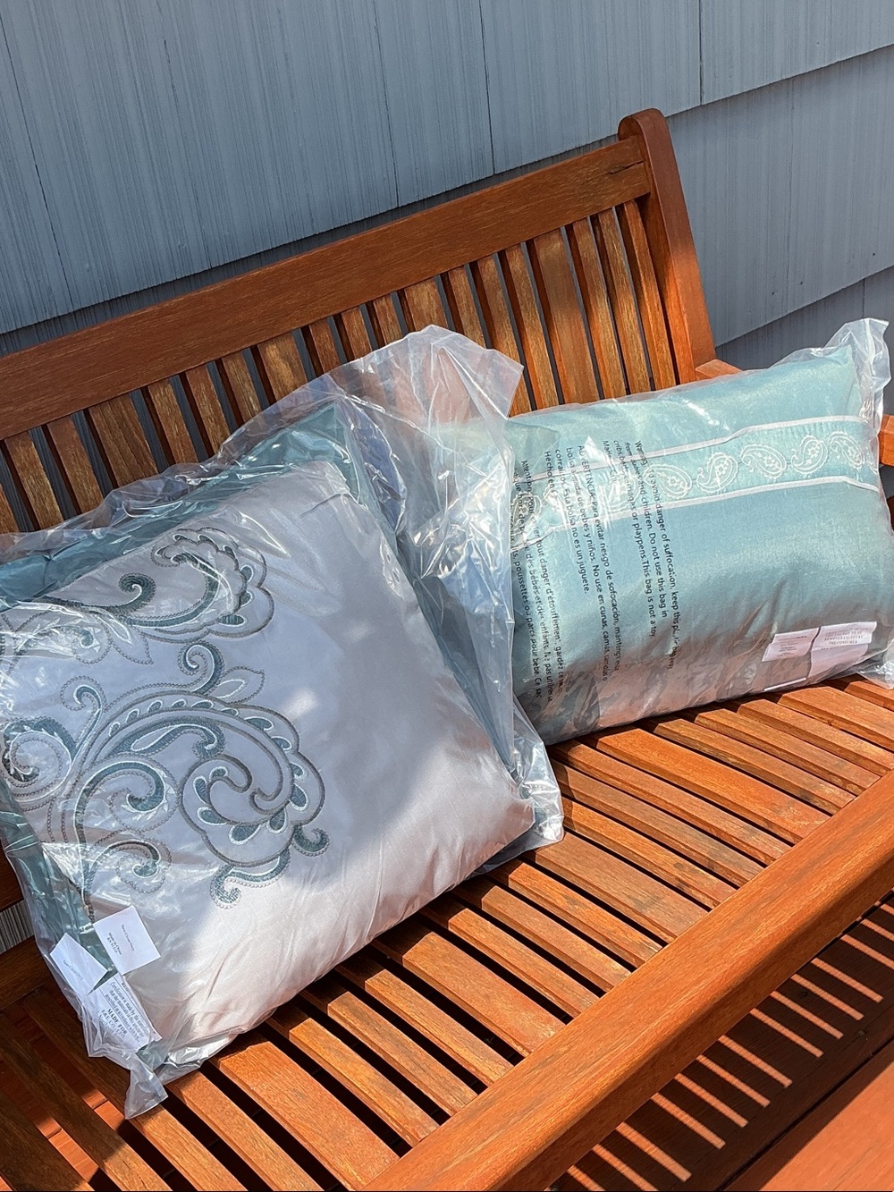 Madison Park Essentials Embroidered Decorative Throw Pillows 4 Light Teal silver
